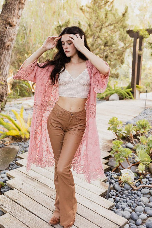 Crochet Open Patch Longline Duster