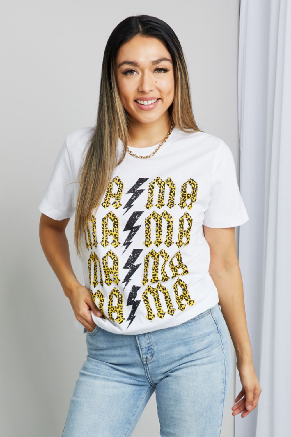 MAMA Leopard Lightning Graphic Tee