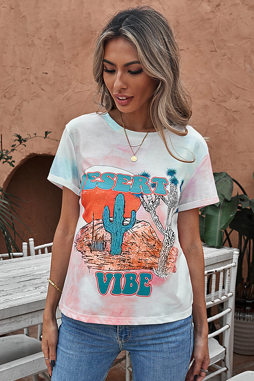 Tie-dye graphic tee shirt