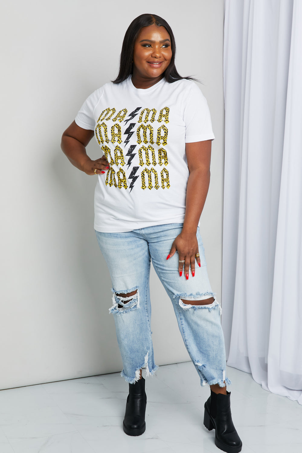 MAMA Leopard Lightning Graphic Tee