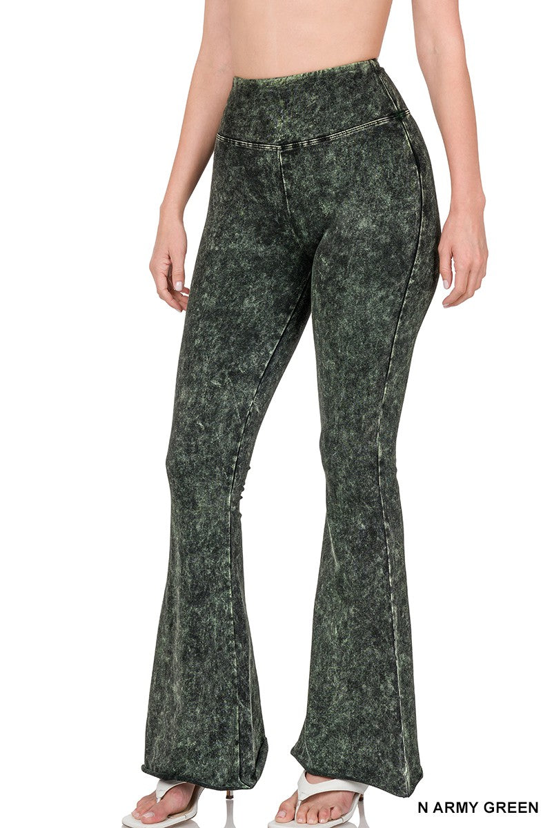 Mineral Wash Flare Stretch Pants
