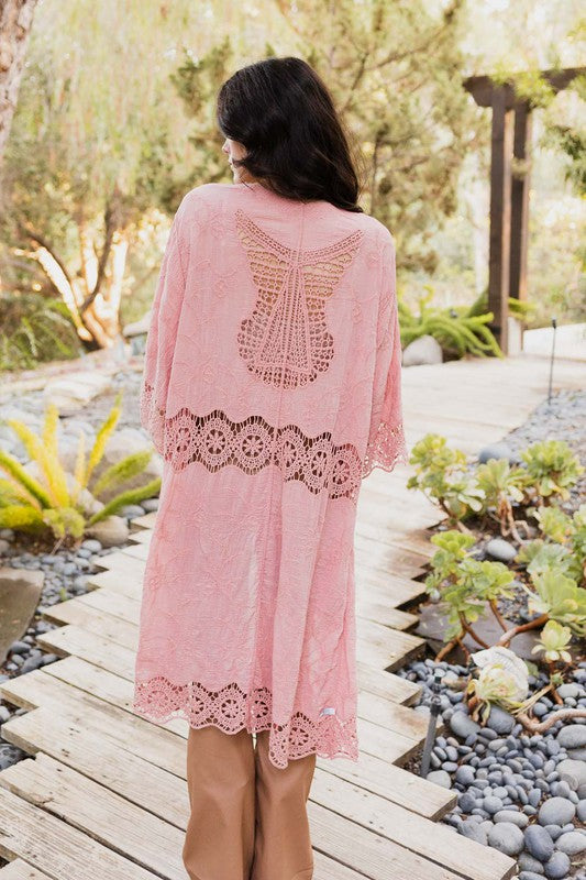 Crochet Open Patch Longline Duster