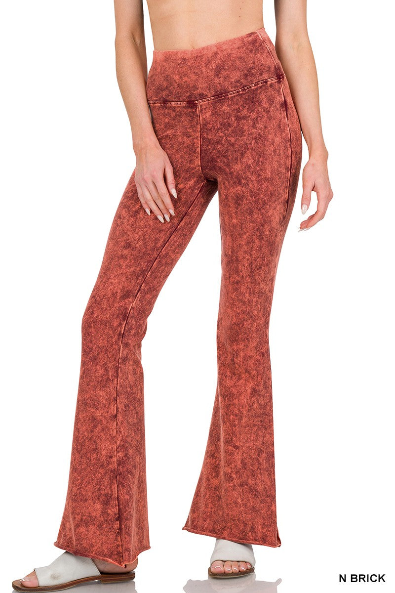 Mineral Wash Flare Stretch Pants