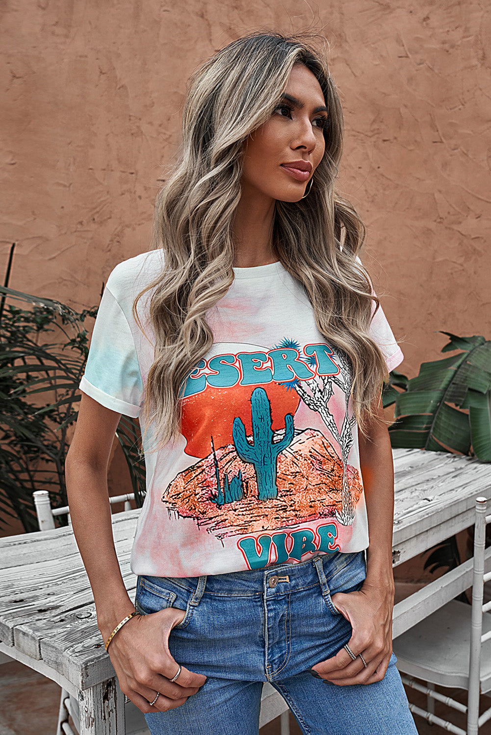 Tie-dye graphic tee shirt