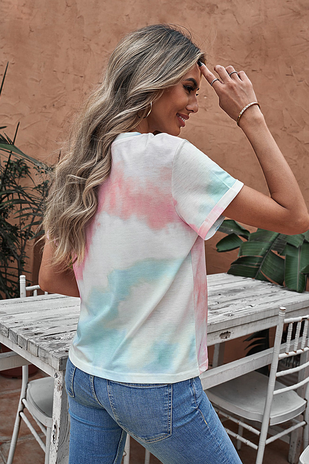 Tie-dye graphic tee shirt
