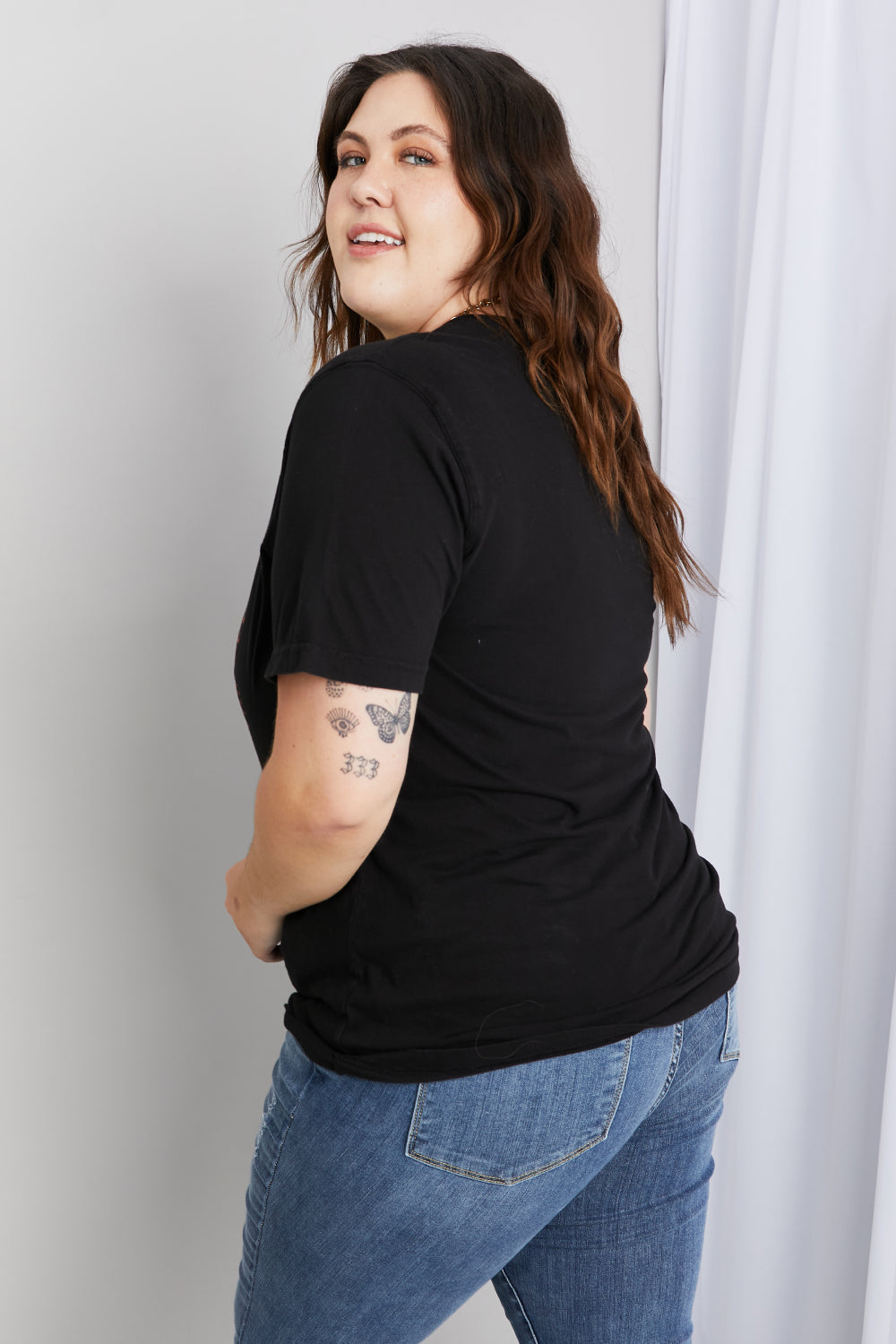 MineB Full Size Wild Free Graphic Round Neck Tee