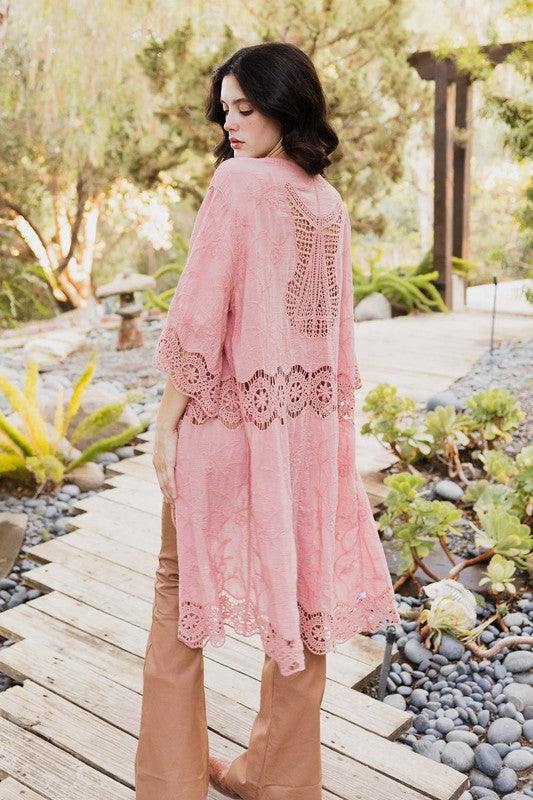 Crochet Open Patch Longline Duster