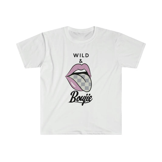 Pink wild and boujie unisex softstyle t-shirt