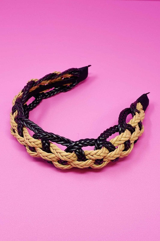 Vegan Leather Braided Headband