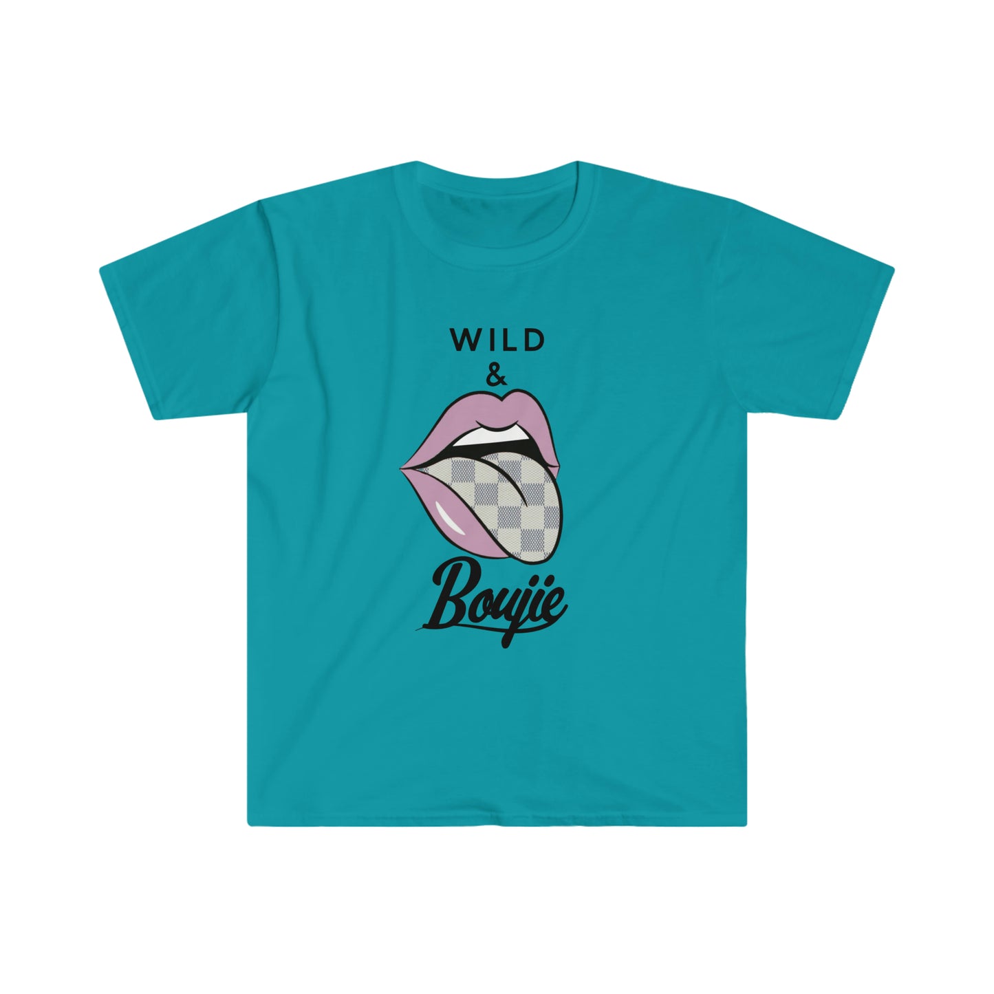 Pink wild and boujie unisex softstyle t-shirt
