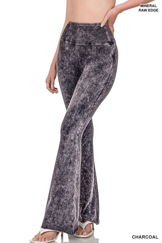 Mineral Wash Flare Stretch Pants